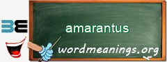 WordMeaning blackboard for amarantus